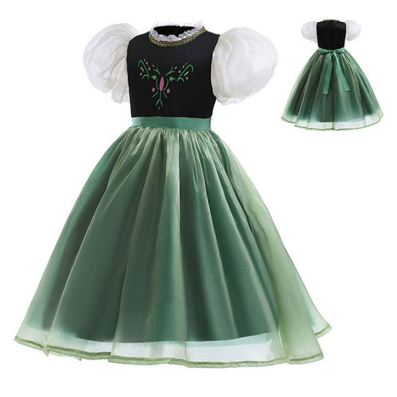 Girls Anna Costume Dress Princess Snow Party Halloween Cosplay Fancy Dress
