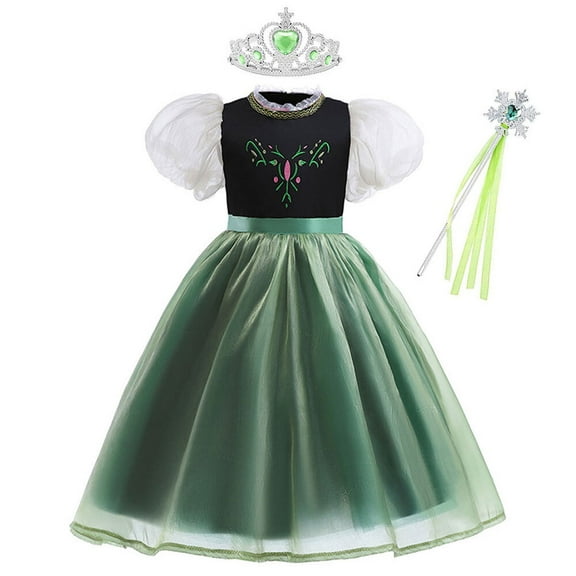 Girls Anna Costume Dress Princess Snow Party Halloween Cosplay Fancy Dress