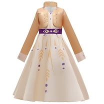 Girls Anna Dress Long Princess Cosplay Costume Party Outfit