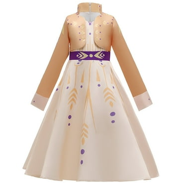 Girls Anna Dress Long Princess Cosplay Costume Party Outfit