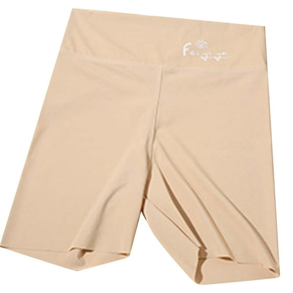 Girls Anti-Glare Safety Shorts Leggings Sportswear Elastic Shorts Beige 9 Years-10 Years