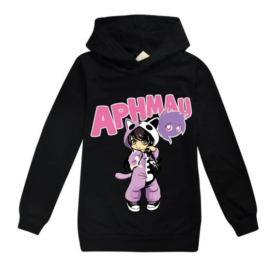 Girls Aphmaus Hoodies Cute Graphic Print Hooded Sweatshirt Casual Long Sleeve Lightweight Pullover Tops for School Sport Size 4-13 T
