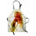 thumbnail image 1 of Girls Apron Girl Figure with Flowers and Leaves Floral Abstract Art Spring Theme Artwork, Unisex Kitchen Bib Apron with Adjustable Neck for Cooking Baking Gardening, Eggshell Orange, by Ambesonne, 1 of 3