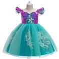 thumbnail image 1 of Girls Ariel Mermaid Princess Dress Birthday Party Christmas Cosplay Outfit, 1 of 7