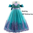 thumbnail image 1 of Girls Ariel Princess Dress Up Lace Off Shoulder Evening Elegant Mermaid Dress, 1 of 9