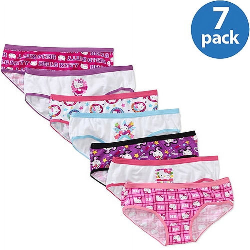 Girls Assorted Hello Kitty Underwear, 7 Pack Panties (Little Girls & Big  Girls) Size 6 