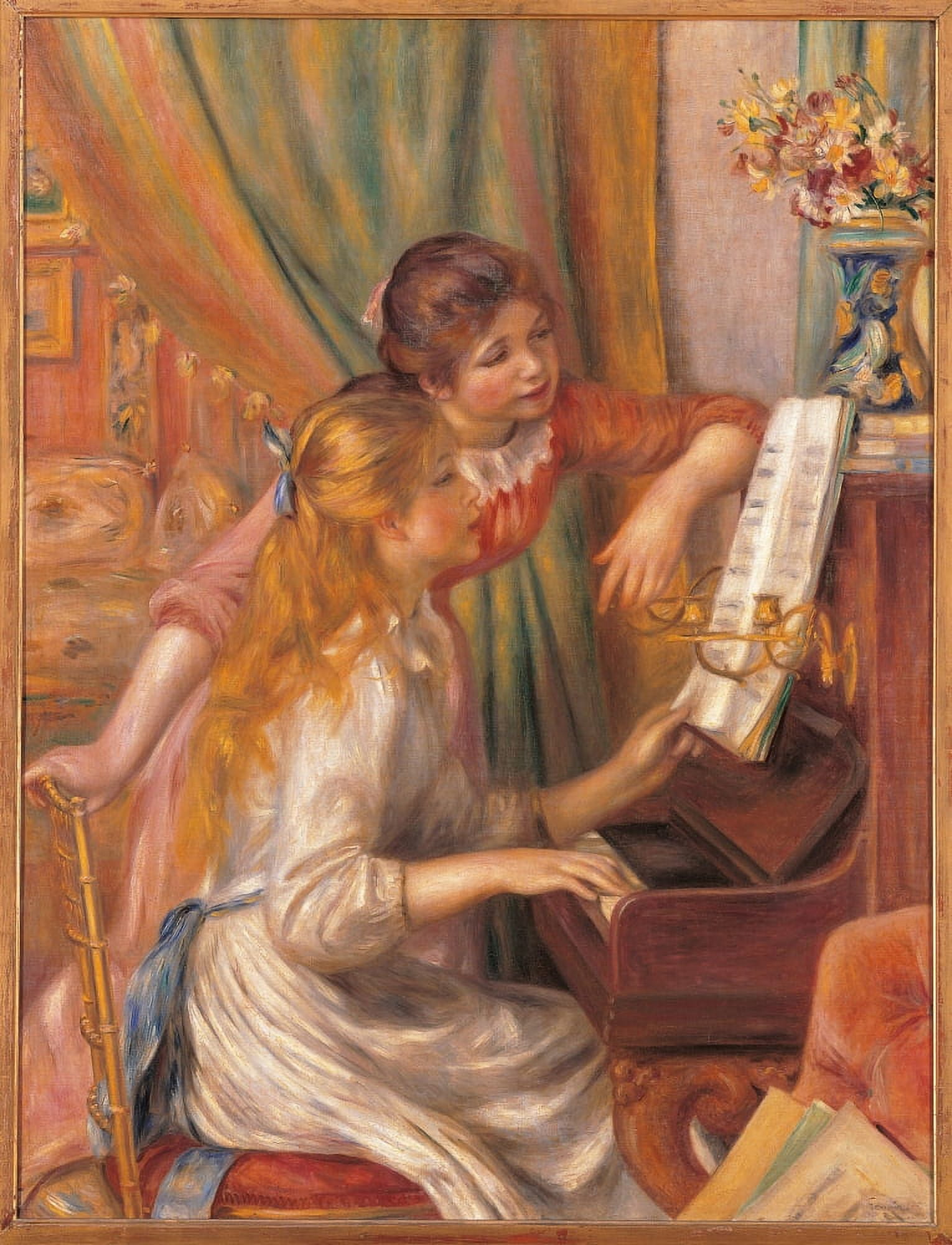 Girls At The Piano Canvas Art -  (18 x 24)