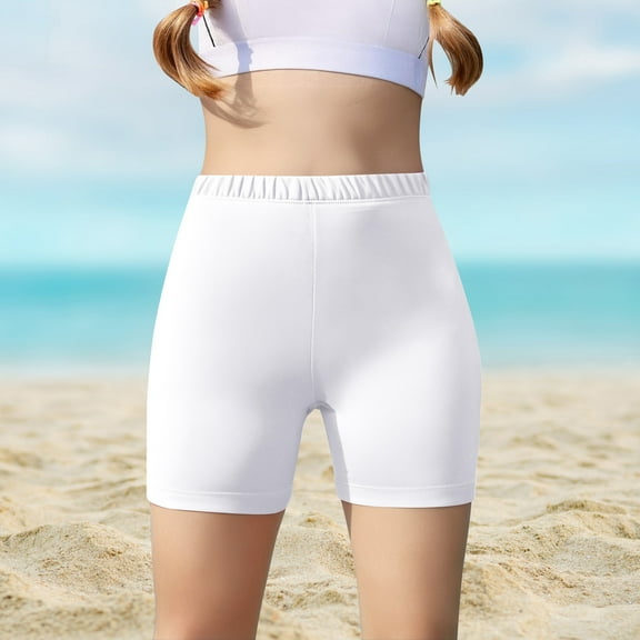 Girls Athletic Biker Shorts, High Waisted Kids Casual Solid Comfy Yoga Dance Summer Shorts for 5-14 Years