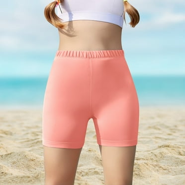 Girls Athletic Biker Shorts, High Waisted Kids Casual Solid Comfy Yoga Dance Summer Shorts for 5-14 Years 50% Summer Saving
