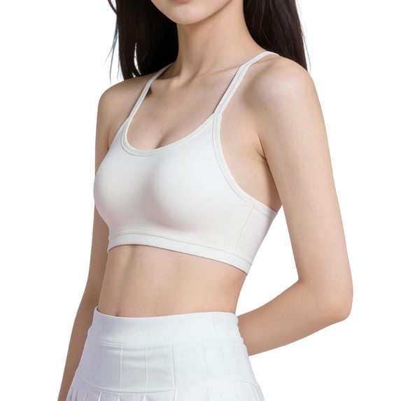 Girls' Athletic Buttery Soft Light Support Spaghetti Strap Training Sports Bra