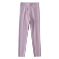 thumbnail image 1 of Girls Athletic Leggings High Waist Stretchy Yoga Pants Slim-Fit Full Length Dance Sport Jeggings, 4-5 Years Purple, 1 of 6