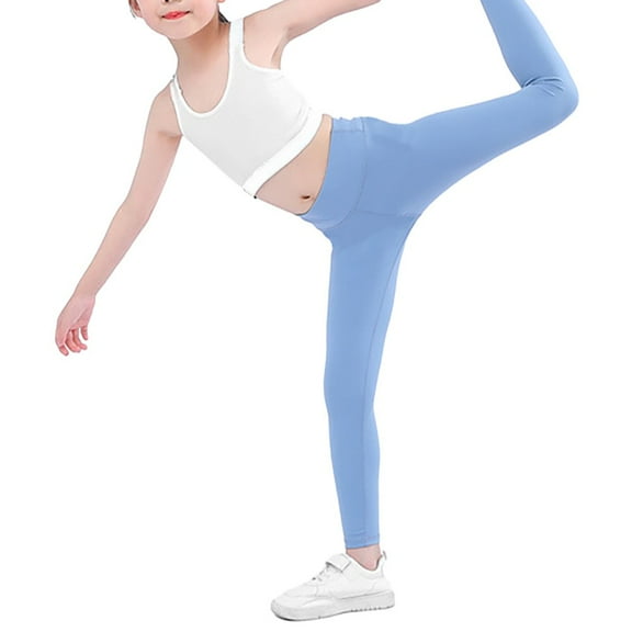 Girls Athletic Leggings Kids Dance Running Yoga Pants Workout Active Dance Tights, Size 4-10T