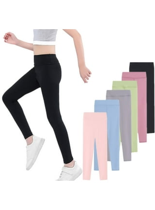URMAGIC 2 Pack Girls' Athletic Dance Leggings Kids Yoga Pants Compression  Running Workout Tights with Side Pockets 4-13 Years