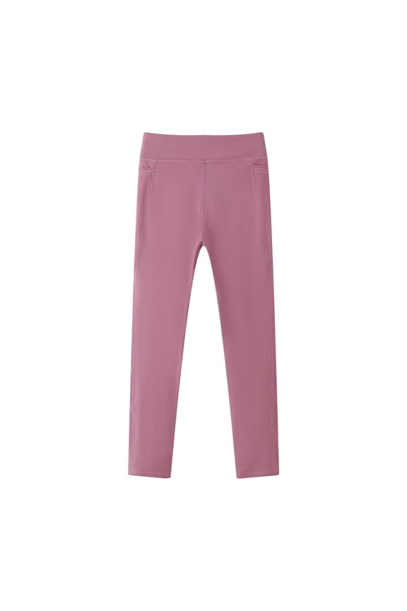 Girls Athletic Leggings Kids Dance Workout Running Yoga High Waisted Tights Leggins Pants with Pocket 4-12Y