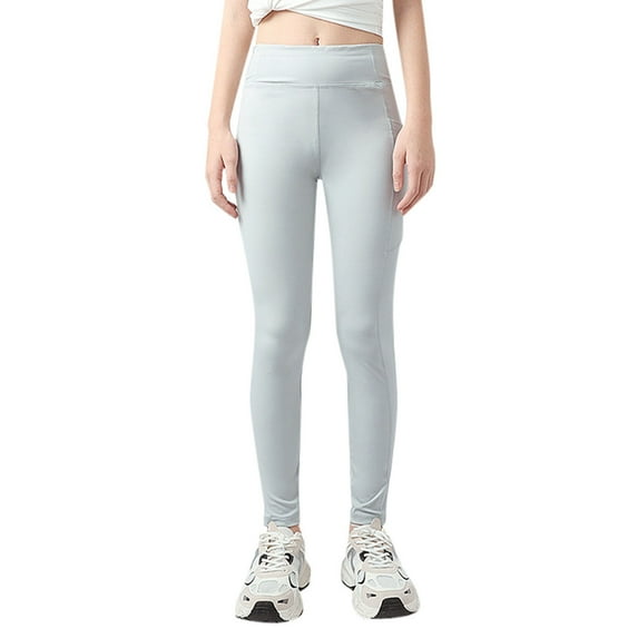 Girls Athletic Leggings Kids Yoga Pants Workout Active Dance Tights With Pockets Stretchy Comfortable Soft Breathable