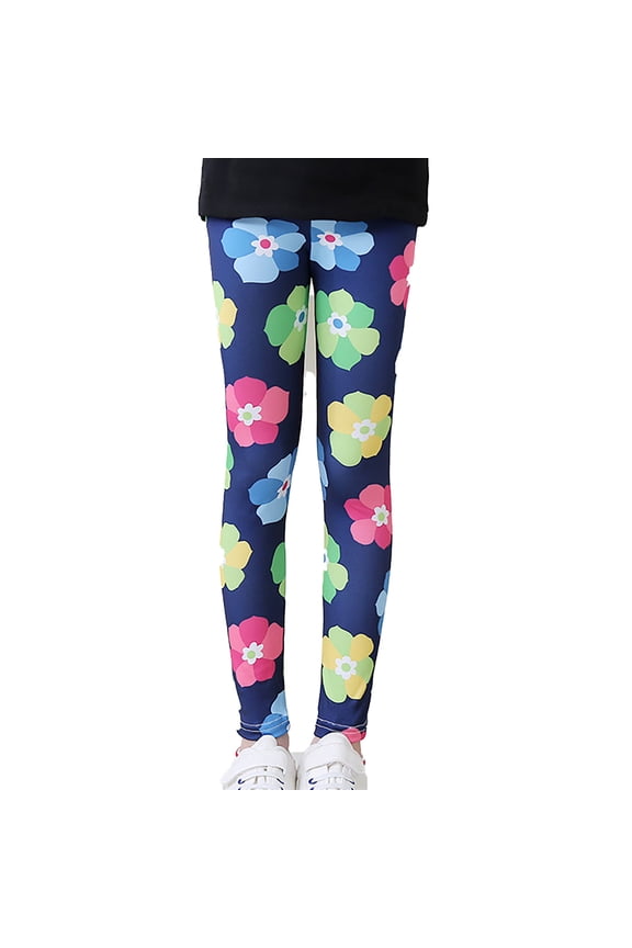 Girls Athletic Leggings Yoga Pants Kids Dance Running Pants Soft Comfy Printed Leggings Workout Active Dance Ankle Length Tights Z0F-A, 85