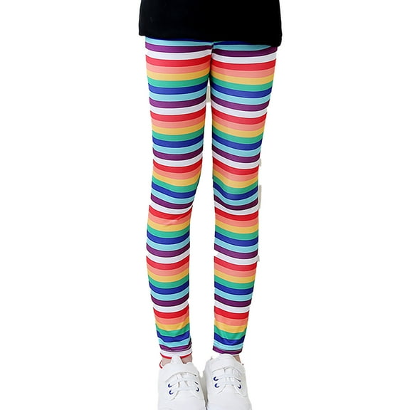 Girls Athletic Leggings Yoga Pants Kids Dance Running Pants Soft Comfy Printed Leggings Workout Active Dance Ankle Length Tights Z0F-C, 60