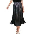 thumbnail image 1 of Girls Athletic Pull on Tennis Skorts New Block Sequin Checkered Girls' Dance Dress Half Skirt Long Skirt Girls' Fan-Shaped Skirt Black 15 Years, 1 of 3