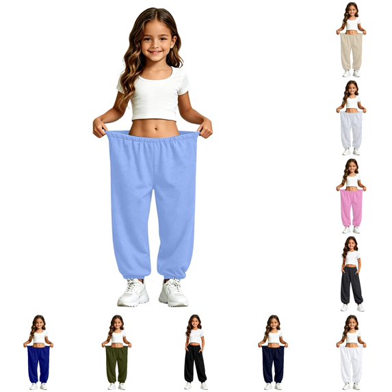 Girls' Athletic Regular Fit Workout Jogger Sweatpants with Pockets 12-13 Years