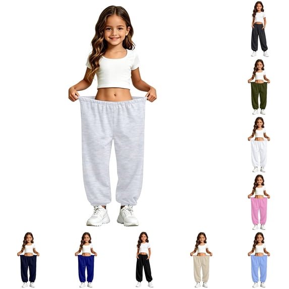 Girls' Athletic Regular Fit Workout Jogger Sweatpants with Pockets 14-15 Years