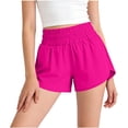 thumbnail image 1 of Girls Athletic Running Shorts Smocked Elastic Waist Quick Dry Flowy Soccer Volleyball Basketball Gym Pockets, 1 of 8