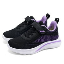 Girls' Athletic Shoes Tennis Shoes Breathable Sneakers (Black 12.5)