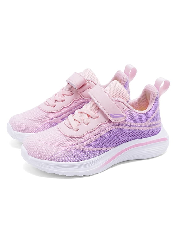 Girls' Athletic Shoes Tennis Shoes Breathable Sneakers (Pink 12)