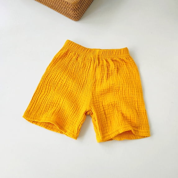 Girls Athletic Shorts Athletic Running Yellow Shorts Elastic Waist Summer Kids 12-18 Months
