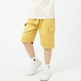 thumbnail image 1 of Girls Athletic Shorts Athletic Running Yellow Shorts High Waisted Girls Shorts Size 8-9Years, 1 of 8