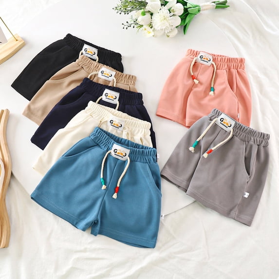 Girls Athletic Shorts Basic Classic Soft Shorts Comfortable Relaxed Fit Summer Clothing for Kids White 7-8 Years
