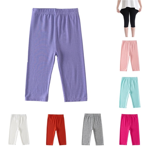 Girls Athletic Shorts Capri Leggings Kids Running Pants Shorts Workout Tights Cropped Pants Shorts Pants Clothes Size 3-4 Years