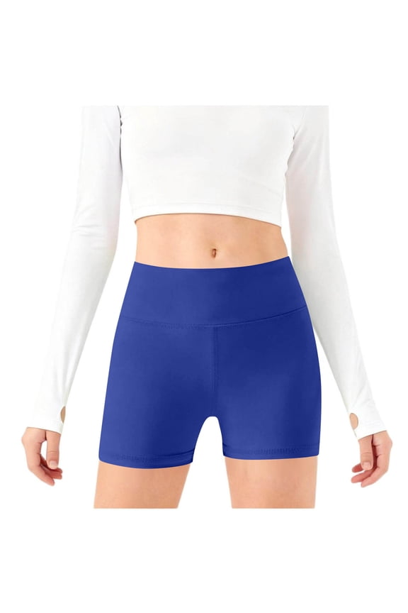 Girls Athletic Shorts Kids High Waist Yoga Dance Biker Shorts Gym Volleyball Running Comfy Shorts for 5-14Y