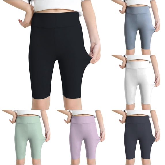 Girls Athletic Shorts Leggings Kids Dance Running Yoga Pants Shorts Workout Dance Tights Fifth Pants Shorts Pants Stretch 4-5 Years