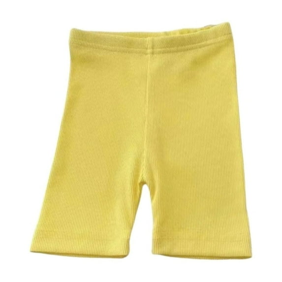 Girls Athletic Shorts Size 8 Drawstring Elastic Waist Knee Length Long Shorts Straight Leg Children's Casual Breathable Jogger Trousers with Pockets Yellow,90