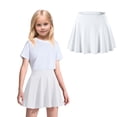 thumbnail image 1 of Girls Athletic Skort High Waist Tennis Skirts with Shorts White School Skirts 5-6 Years, 1 of 6