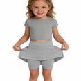 thumbnail image 1 of Girls Athletic Skort with Pockets for Tennis Cheerleading Play - Lightweight Stretch Daily Casual Girls Dresses for Sporty Activities, 11-12 Years, Grey, 1 of 5