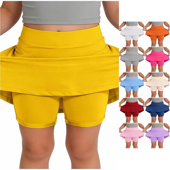 Girls Athletic Skort With Built In Shorts And Pockets Stretch Tennis Skirt For Play Cheerleading And Sports
