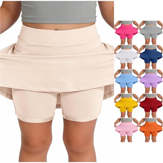 Girls Athletic Skort With Built In Shorts And Pockets Stretch Tennis Skirt For Play Cheerleading And Sports