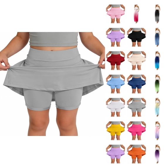 Girls Athletic Skort With Shorts And Pockets For Tennis Cheerleading Play Comfort Stretch Fabric