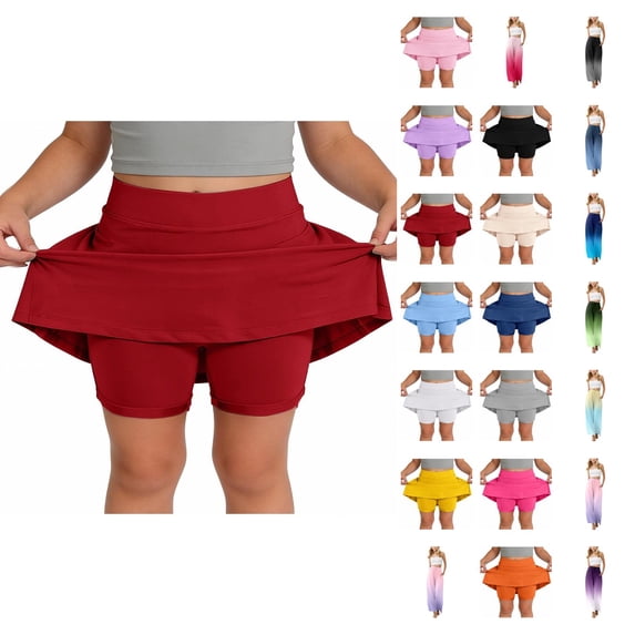 Girls Athletic Skort With Shorts And Pockets For Tennis Cheerleading Play Comfort Stretch Fabric