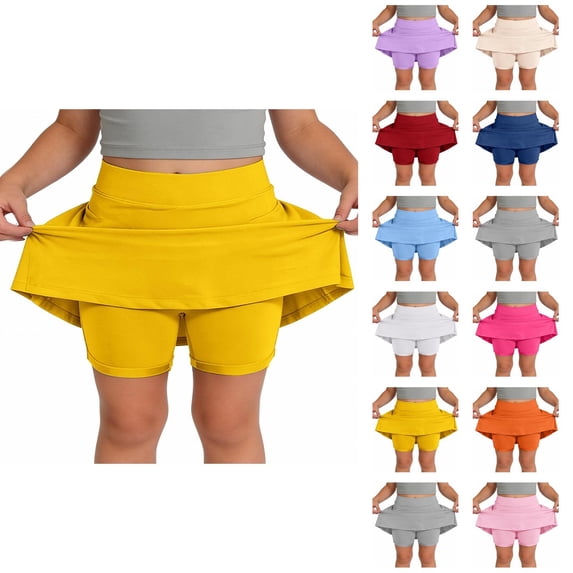 Girls Athletic Skort With Shorts And Pockets For Tennis Cheerleading Play Comfort Stretch Fabric