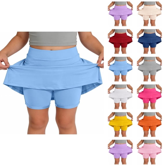 Girls Athletic Skort With Shorts And Pockets For Tennis Cheerleading Play Comfort Stretch Fabric