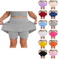 thumbnail image 1 of Girls Athletic Skort With Shorts And Pockets For Tennis Cheerleading Play Comfort Stretch Fabric, 1 of 6