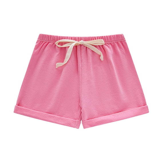 Girls Athletic Sweat Shorts Loose Elastic Waist Versatile Solid Summer Workout Running Shorts for 1-8 Years