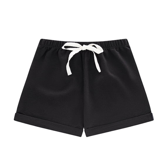 Girls Athletic Sweat Shorts Loose Elastic Waist Versatile Solid Summer Workout Running Shorts for 1-8 Years