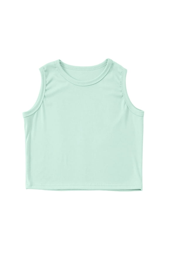 Girls Athletic Tank Top Sleeveless Workout Sports Shirt for Kids Breathable Summer Activewear Comfortable Casual Tee