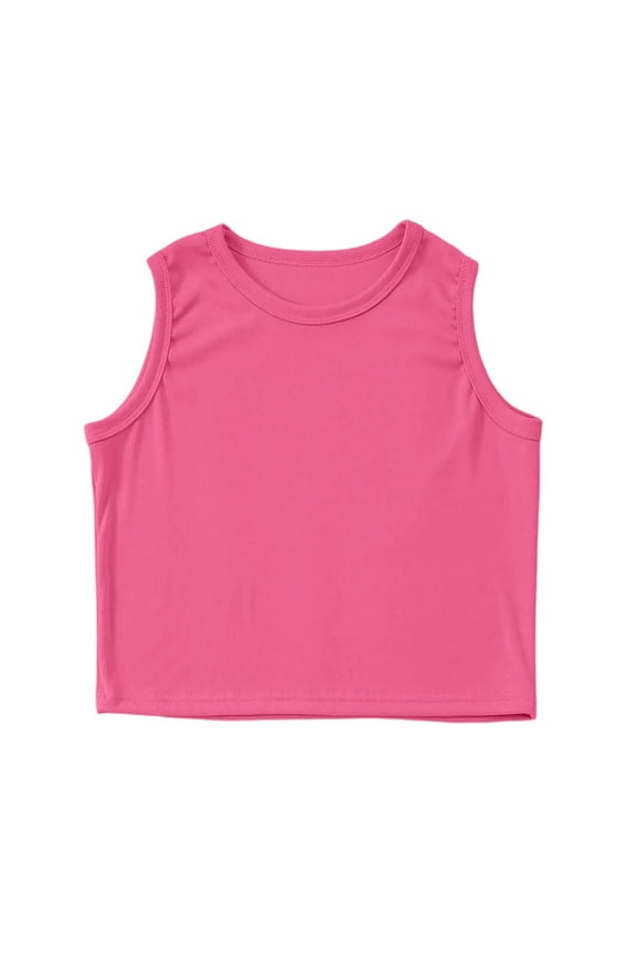 Girls Athletic Tank Top Sleeveless Workout Sports Shirt for Kids Breathable Summer Activewear Comfortable Casual Tee