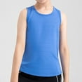 thumbnail image 1 of Girls Athletic Tank Tops Open Back Sleeveless Quick Dry Sports Shirts Crew Neck Activewear Tees Tops for Kids Teens, 1 of 4