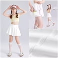 thumbnail image 1 of Girls Athletic Uniform Skirts White Flowy Athletic Shorts Kids A Line Pleated Tennis Golf Skirts with Pockets 7-8 Years, 1 of 9
