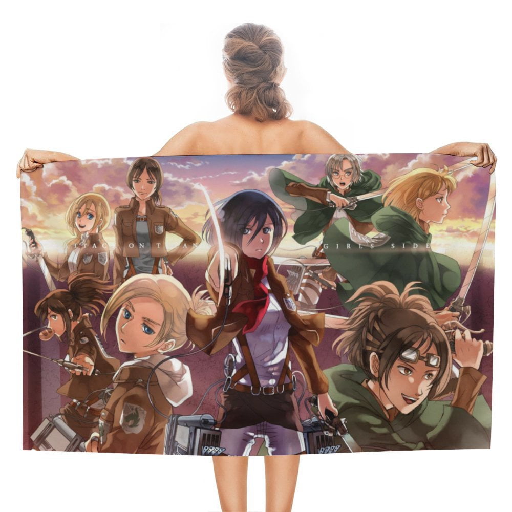 Girls Attack On Titan Quick-Dry Beach Towel Microfiber Soft Absorbent